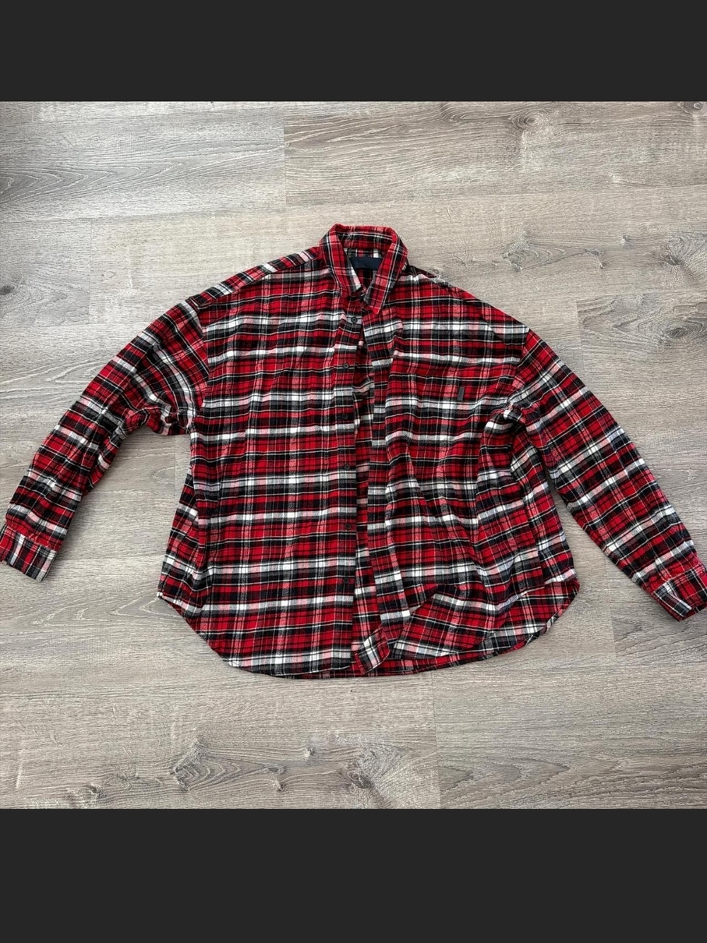 Juun.J Red, Black and White Plaid Button-Down Shirt